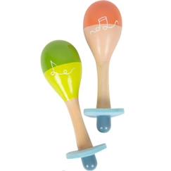 Maracas en bois massif robuste - SMALL FOOT - Groovy Beats - Pour enfant - Multicolore  - vertbaudet enfant