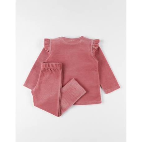 Pyjama 2 pièces en velours broderie lapin ROSE 2 - vertbaudet enfant 