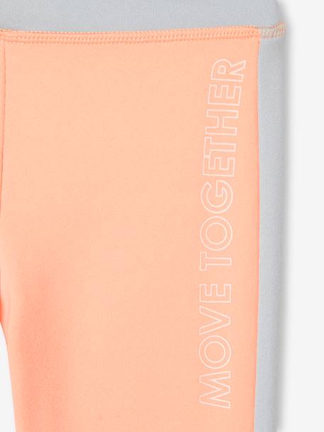 Legging de sport fille bandes côtes corail+gris chiné+marine+MARINE+rose poudré+vert 3 - vertbaudet enfant 