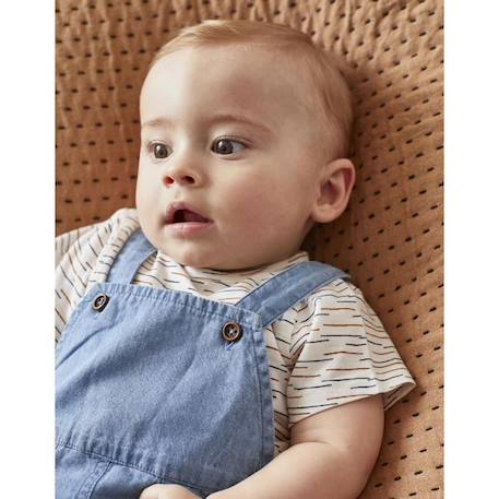 Set salopette denim + t-shirt BLEU 2 - vertbaudet enfant 