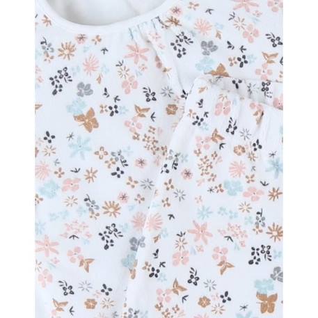 Pyjama 2 pièces en velours imprimé fleuri BLANC 3 - vertbaudet enfant 