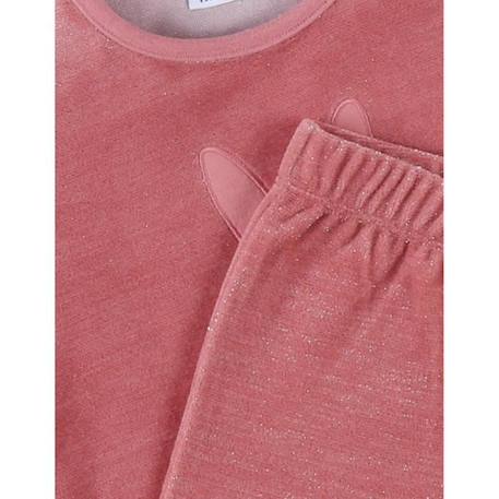 Pyjama 2 pièces en velours broderie lapin ROSE 3 - vertbaudet enfant 