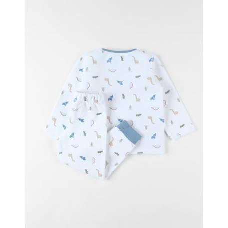 Pyjama 2 pièces imprimé dino en velours BLEU 2 - vertbaudet enfant 