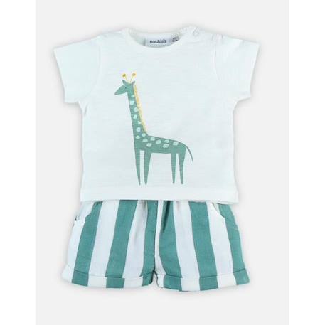 Set t-shirt et short en coton VERT 1 - vertbaudet enfant 