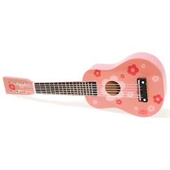 Jouet-Jeux éducatifs-Jeux scientifiques-VILAC - Guitare d'enfant à motifs fleurs - en bois