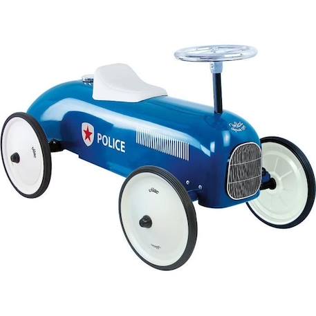 Porteur voiture vintage Police - Vilac - Métal - Bleu - Pour enfant dès 12 mois BLANC 2 - vertbaudet enfant 