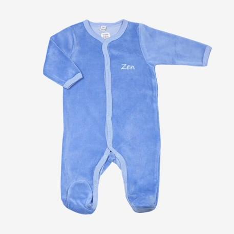 Bébé-Pyjama naissance - TROIS KILOS SEPT - Tout doux en velours - Bleu - Bébé - Garçon