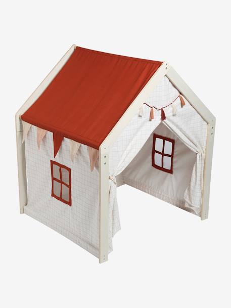 Tente maison en tissu et bois FSC® écru 3 - vertbaudet enfant 