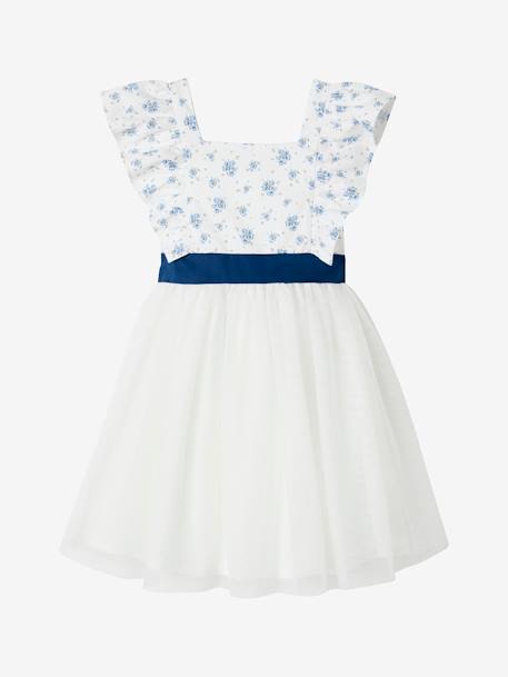 Robe de cérémonie à volants fille bleu imprimé+rose imprimé 2 - vertbaudet enfant 