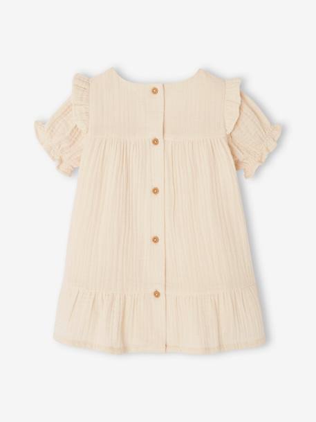 Robe en gaze de coton bébé corail+vanille 9 - vertbaudet enfant 