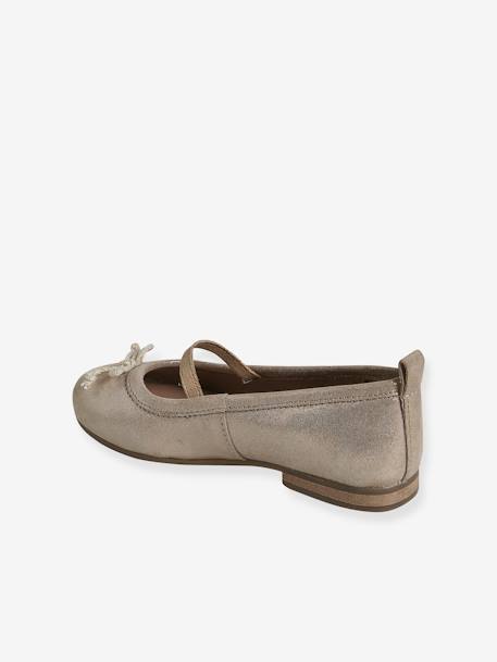 Ballerines cuir métallisé fille or 3 - vertbaudet enfant 