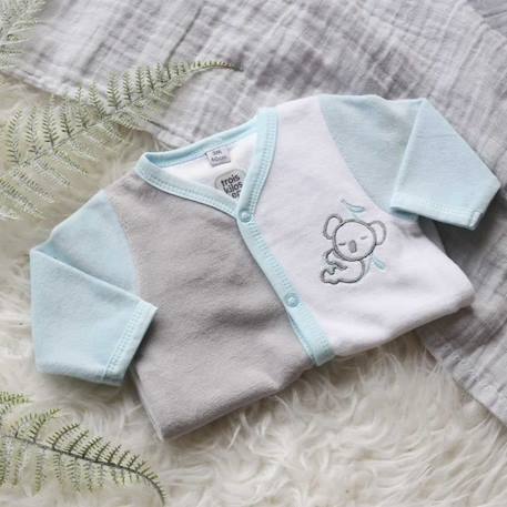Pyjama bébé 1 mois - TROIS KILOS SEPT - en velours - gris - broderie koala GRIS 2 - vertbaudet enfant 