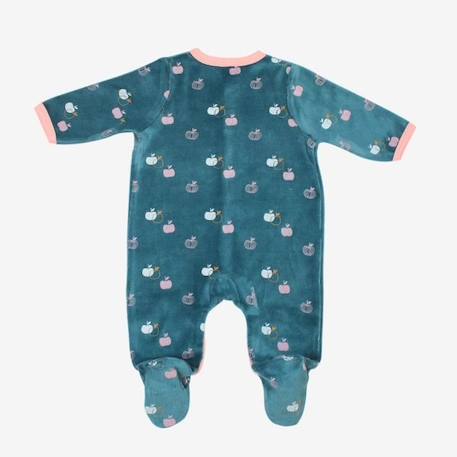 Pyjama dors-bien - TROIS KILOS SEPT - Bébé Fille - Bleu canard - Velours BLEU 4 - vertbaudet enfant 