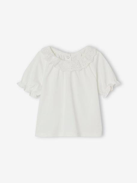 Bébé-T-shirt, sous-pull-T-shirt col en broderie anglaise bébé