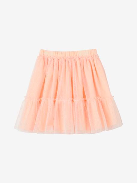 Jupon cérémonie en tulle pailleté fille beige irisé+écru+rose nude 11 - vertbaudet enfant 