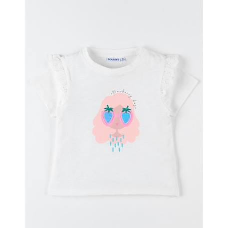 T-shirt manches courtes imprimé petite fille BLANC 3 - vertbaudet enfant 