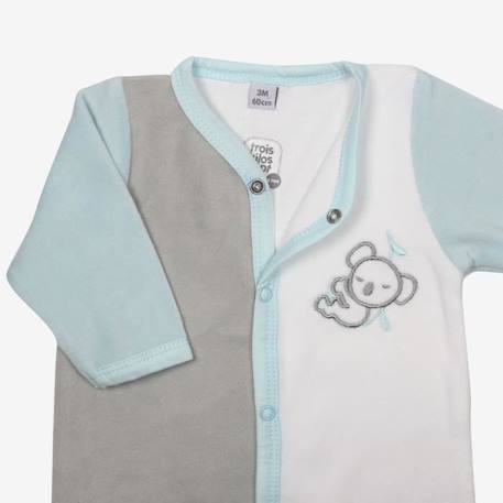 Pyjama bébé 1 mois - TROIS KILOS SEPT - en velours - gris - broderie koala GRIS 3 - vertbaudet enfant 