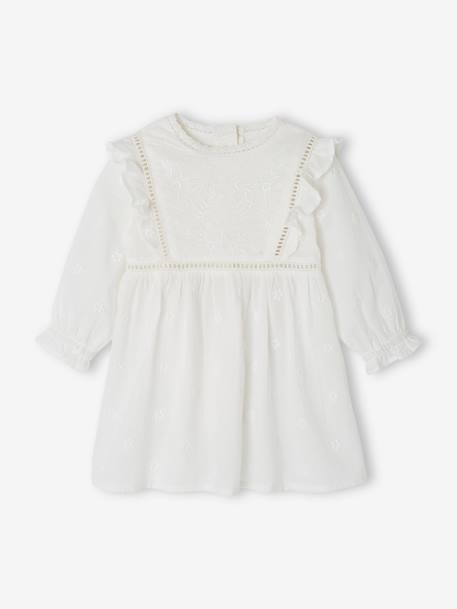 Ensemble cérémonie bébé : robe, bloomer et béguin blanc 6 - vertbaudet enfant 