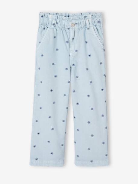 Pantalon large à fleurs style paperbag fille  - vertbaudet enfant