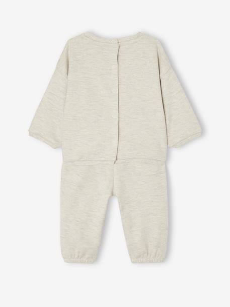 Ensemble en molleton bébé sweat et sarouel beige chiné+blush 5 - vertbaudet enfant 