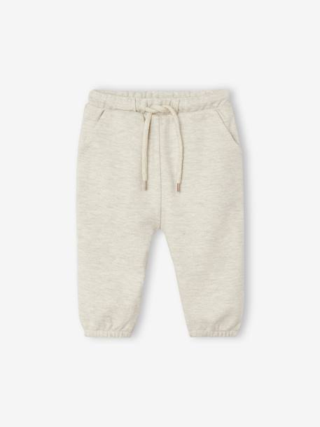 Ensemble en molleton bébé sweat et sarouel beige chiné+blush 4 - vertbaudet enfant 