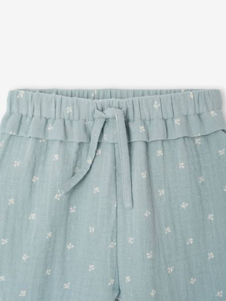 Pantalon en gaze de coton bébé bleu grisé+écru+rose pâle+vieux rose 3 - vertbaudet enfant 