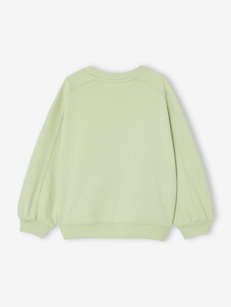 Sweat motif placé détails fantaisie fille écru+vert amande 5 - vertbaudet enfant 