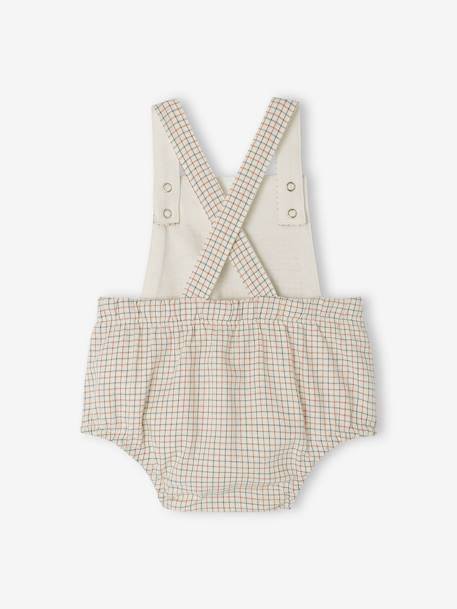 Combinaison bébé naissance forme barboteuse bleu chambray rayé+écru+vert 10 - vertbaudet enfant 