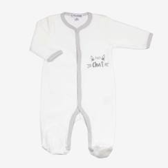Pyjama bébé - TROIS KILOS SEPT - Petit chat - Blanc - Fille  - vertbaudet enfant