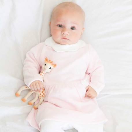 Pyjama Sophie la Girafe® - Trois Kilos Sept - Robe en velours rose - Bébé fille ROSE+ROSE 2 - vertbaudet enfant 