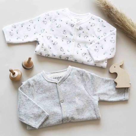 Lot de 2 pyjamas bébé - TROIS KILOS SEPT GRIS 2 - vertbaudet enfant 