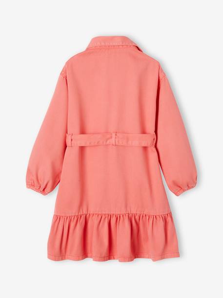 Robe chemise à volants fille corail 3 - vertbaudet enfant 