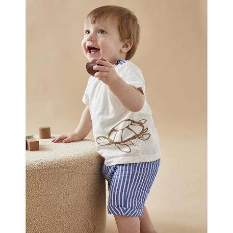 Set t-shirt imprimé tortue + short rayé BLEU 1 - vertbaudet enfant 