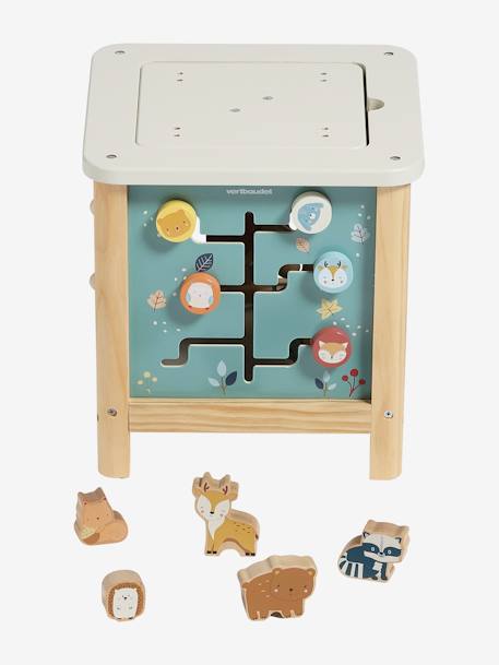 Grand cube d'activités en bois FSC® Beige LOVELY FARM+Les amis de la forêt+rose+Tanzanie 20 - vertbaudet enfant 