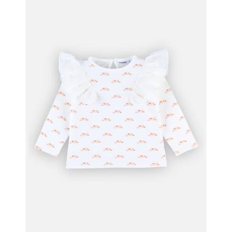 Blouse maille manches longues en jersey imprimé soleil BLANC 3 - vertbaudet enfant 