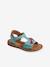 Sandales scratchées cuir enfant collection maternelle turquoise 1 - vertbaudet enfant 