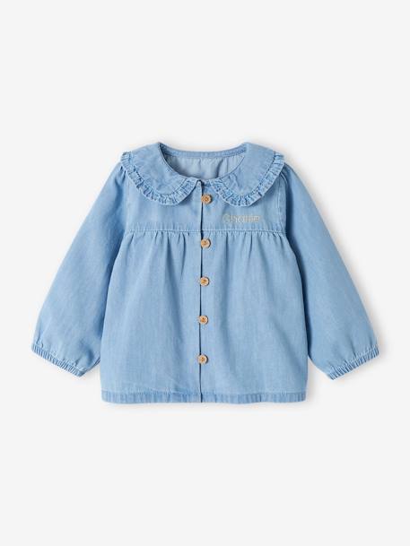 Blouse en denim léger bébé personnalisable denim bleached 4 - vertbaudet enfant 