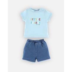 Set t-shirt + short denim en coton BIO  - vertbaudet enfant