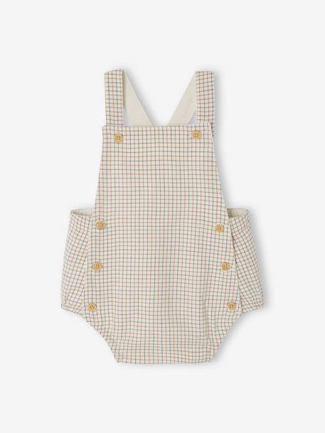 Combinaison bébé naissance forme barboteuse bleu chambray rayé+écru+vert 9 - vertbaudet enfant 