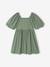 Robe cérémonie smocks au dos fille en tissu reliéfé vanille+vert sauge 7 - vertbaudet enfant 