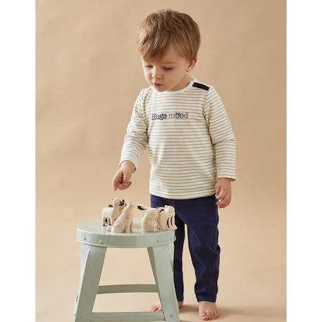 Set t-shirt rayé + pantalon denim BLEU 1 - vertbaudet enfant 