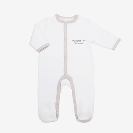 Pyjama bébé TROIS KILOS SEPT - Blanc - Molletonné et doux - Doublé peluche BLANC 1 - vertbaudet enfant 