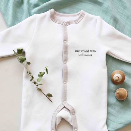 Pyjama bébé TROIS KILOS SEPT - Blanc - Molletonné et doux - Doublé peluche BLANC 3 - vertbaudet enfant 