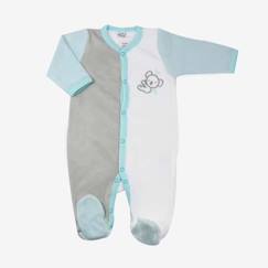 Bébé-Pyjama, surpyjama-Pyjama bébé 1 mois - TROIS KILOS SEPT - en velours - gris - broderie koala