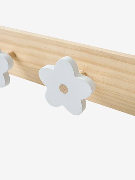 Patère en bois avec 4 fleurs blanc 4 - vertbaudet enfant 