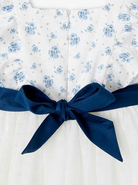 Robe de cérémonie à volants fille bleu imprimé+rose imprimé 4 - vertbaudet enfant 