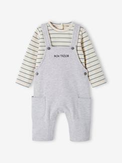 -Ensemble bébé T-shirt et salopette en molleton personnalisable