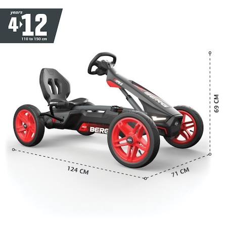 Kart à pédales BERG Rally APX Rouge - Pour Enfant - 3 vitesses - Pneumatique ROUGE 1 - vertbaudet enfant 