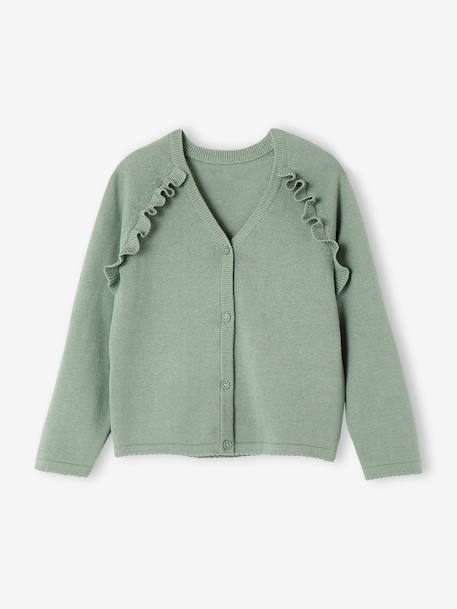 Gilet à volants cérémonie fille écru+vert sauge 4 - vertbaudet enfant 