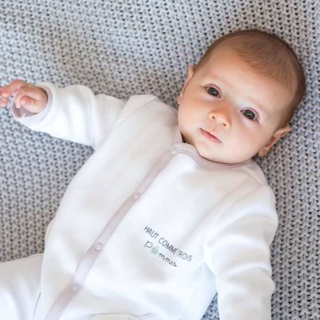 Pyjama bébé TROIS KILOS SEPT - Blanc - Molletonné et doux - Doublé peluche BLANC 2 - vertbaudet enfant 
